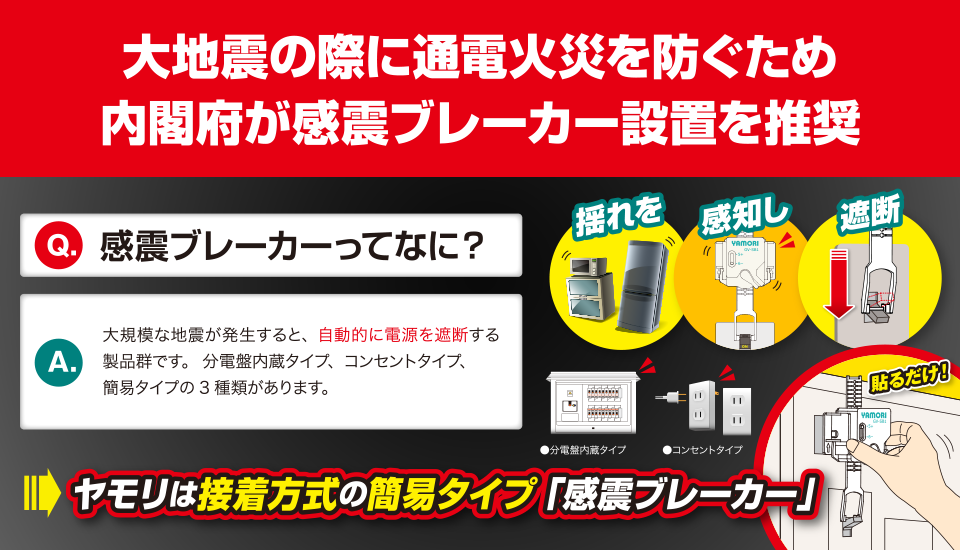 大地震の際に通電火災を防ぐため 内閣府が感震ブレーカー設置を推奨